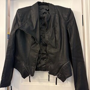 Blank NYC Asymmetrical Black "Leather" Jacket